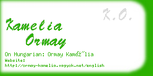 kamelia ormay business card
